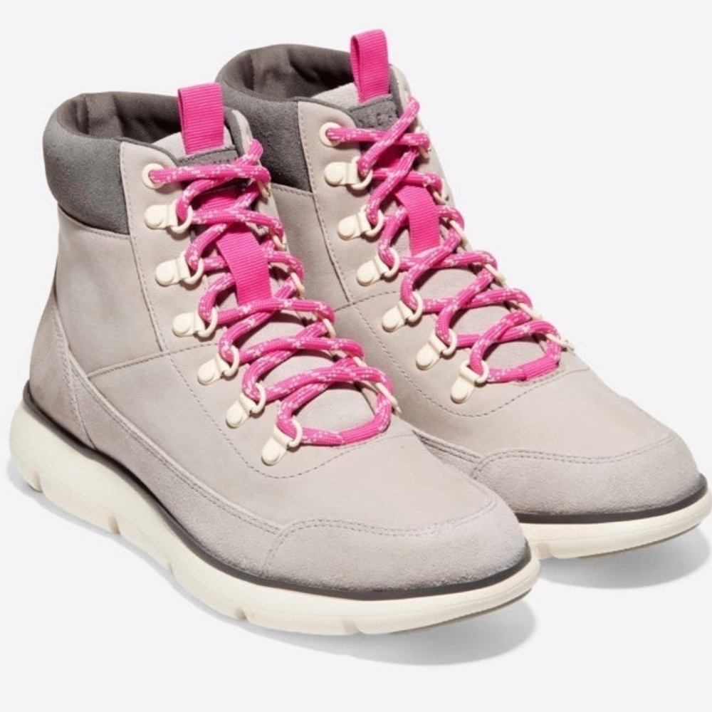 Brand new Cole haan zero gravity grey and pink boots